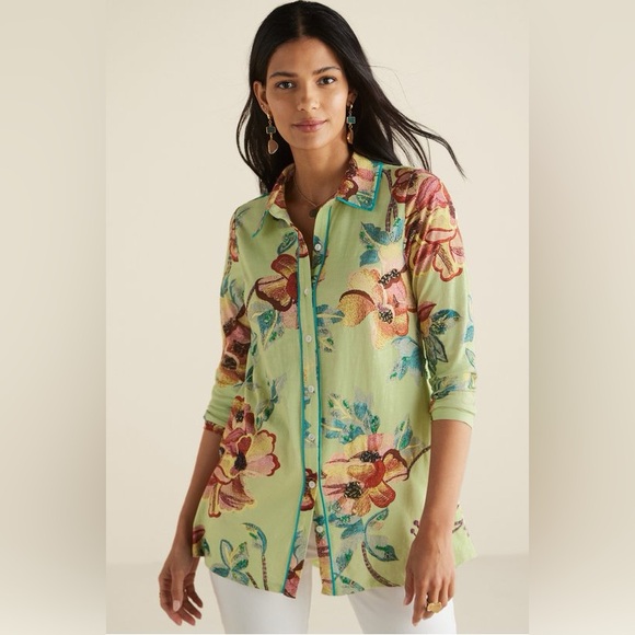 Soft Surroundings Tops - Soft Surroundings Elena Top Sz 1X Sheer Panels